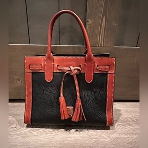 Dooney & Bourke Ariel Black Pebbled Leather Satchel Purse